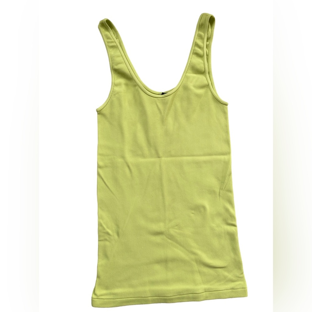 Marciano Yellow-Green Ribbed Tank Top - Size XS/S